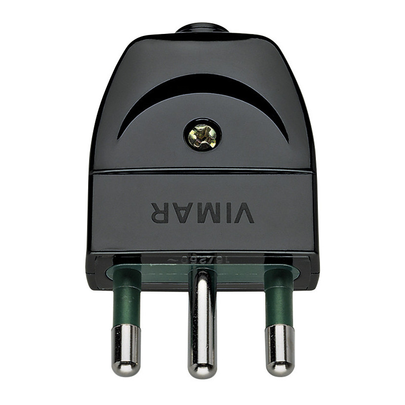 Spina 2P+T 16A S17 assiale nero - Vimar 00202