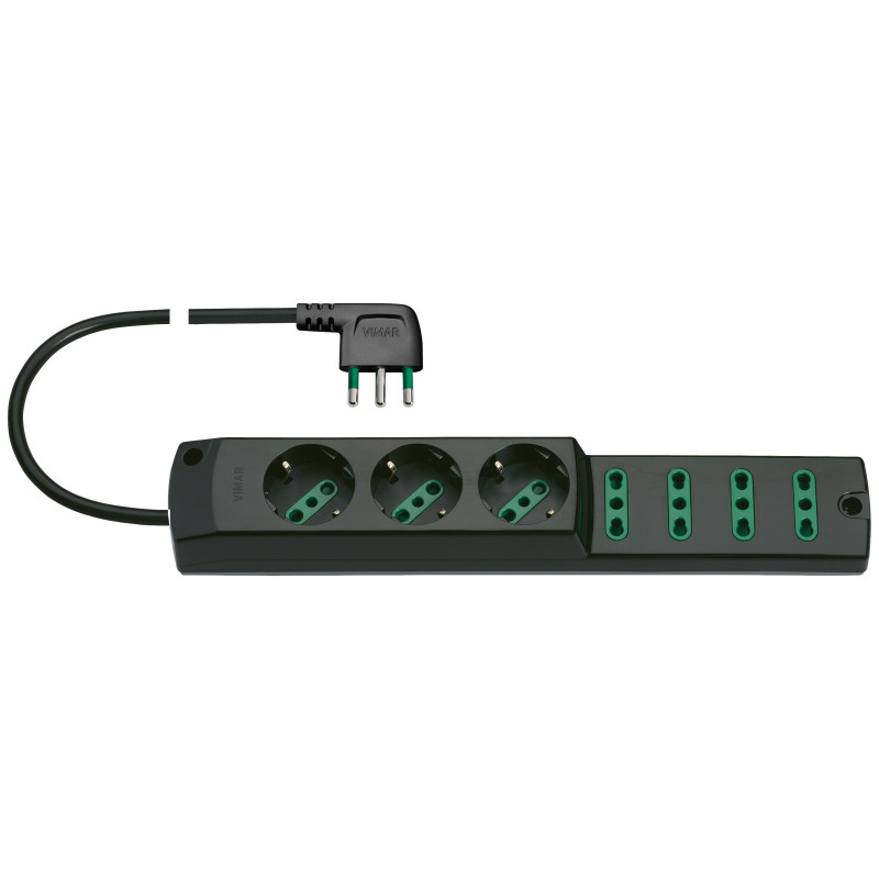 Presa mult. 3P30+4P17/11+S17 90? nero - Vimar 00424.CC