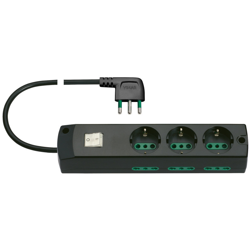 Presa mult.3P30+6P17/11+int.+S1790?nero - Vimar 00437.CC