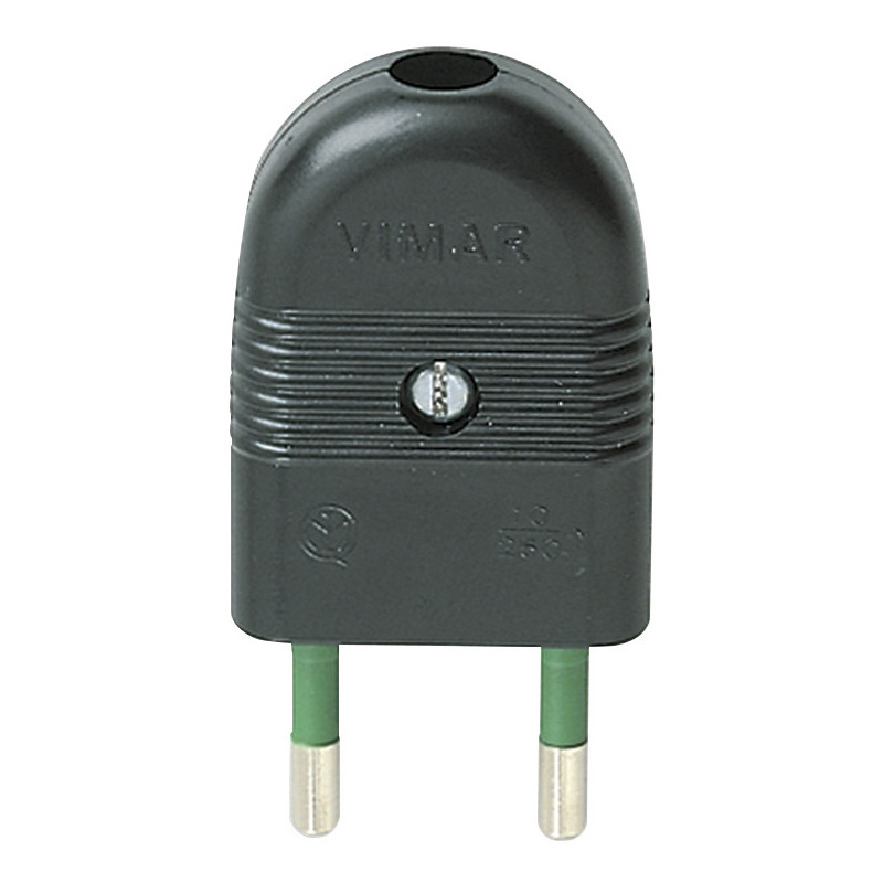 Spina 2P 10A assiale nero - Vimar 01020