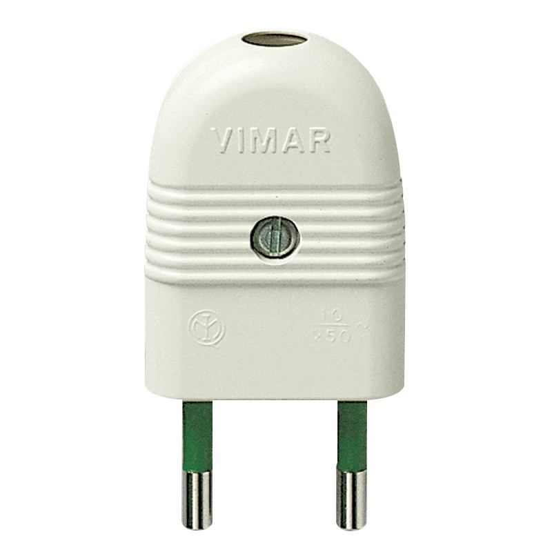 Spina 2P 10A assiale bianco - Vimar 01020.B