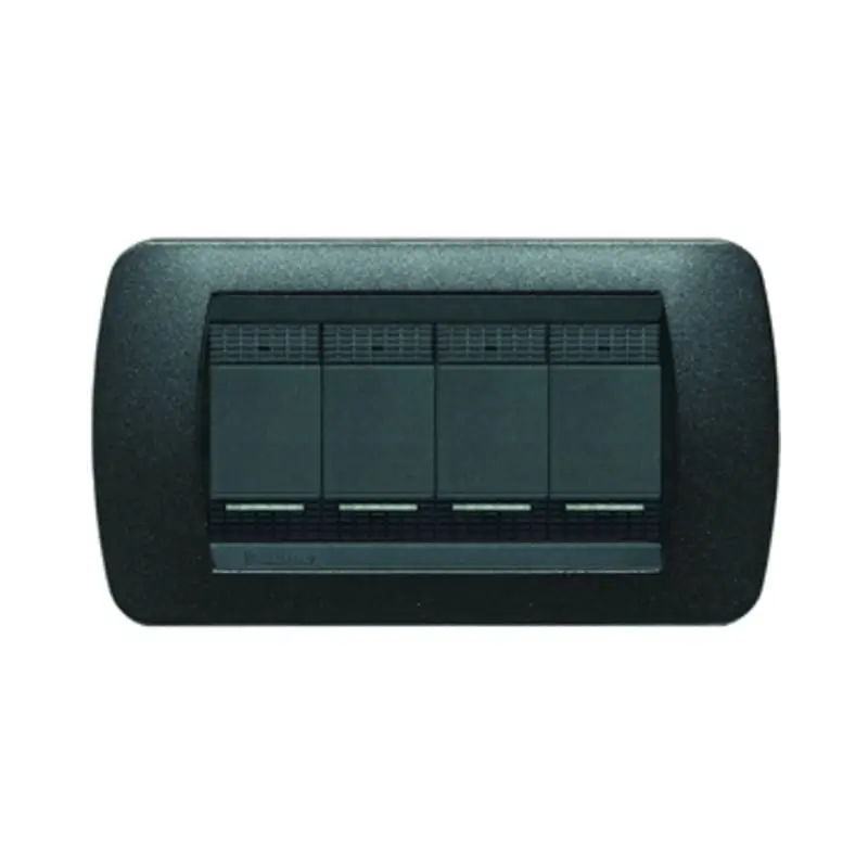 living int - placca 4P grafite nero - BTicino L4804GFN