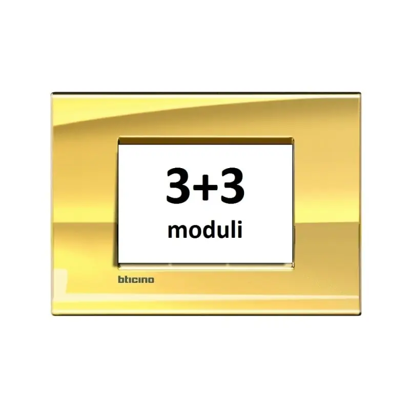LL - placca 3+3P oro freddo - BTicino LNA4826OA