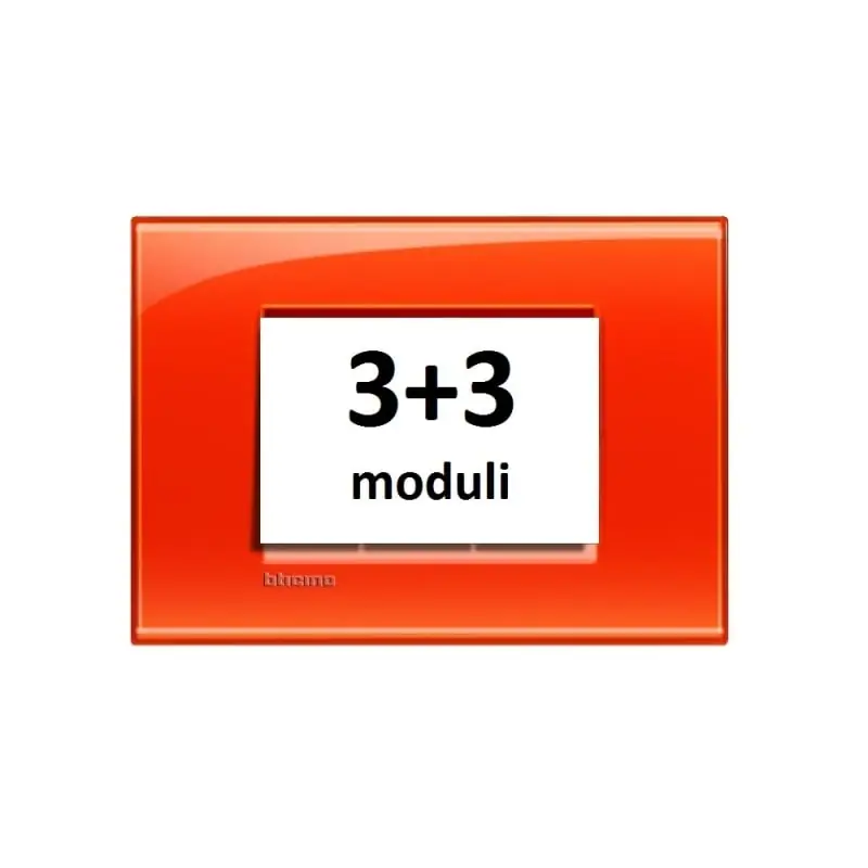 LL - placca 3+3P arancio - BTicino LNA4826OD