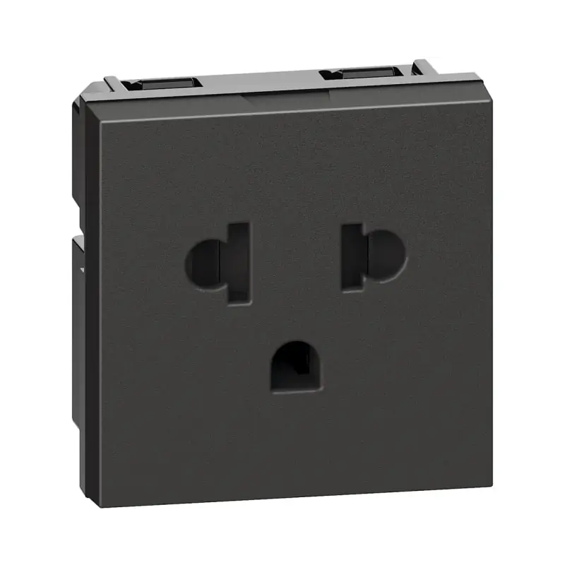 L.NOW - presa 2P+T 16A euroamer. nero - BTicino KG4126