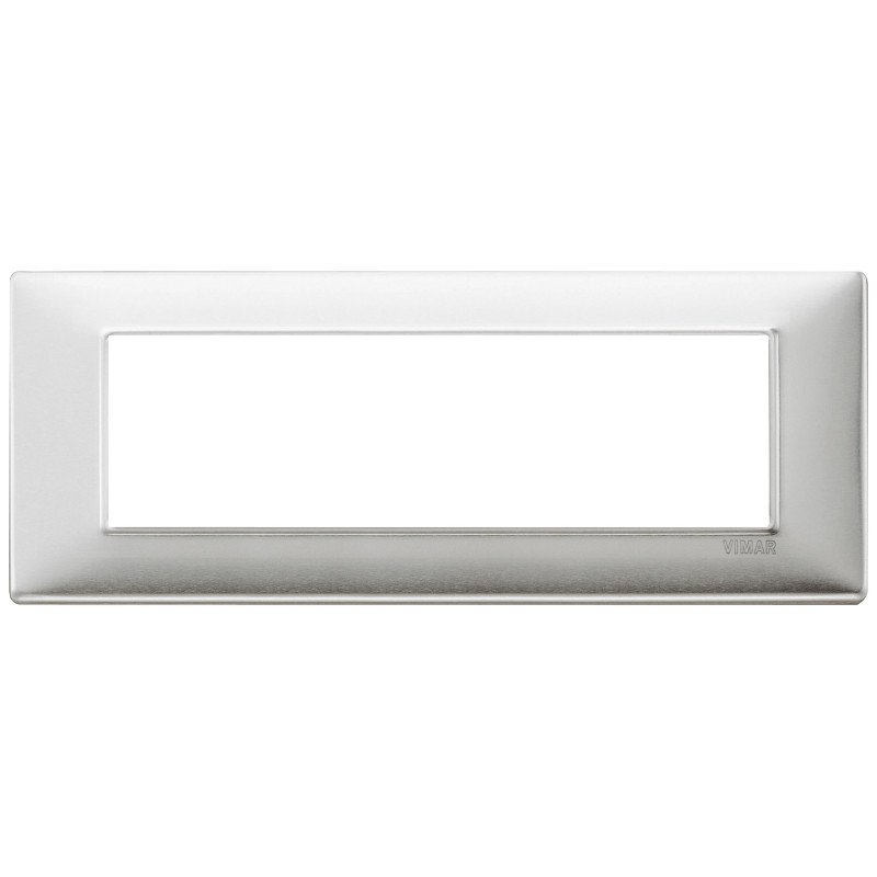 Placca 7M alluminio spazzolato - Vimar 14657.81