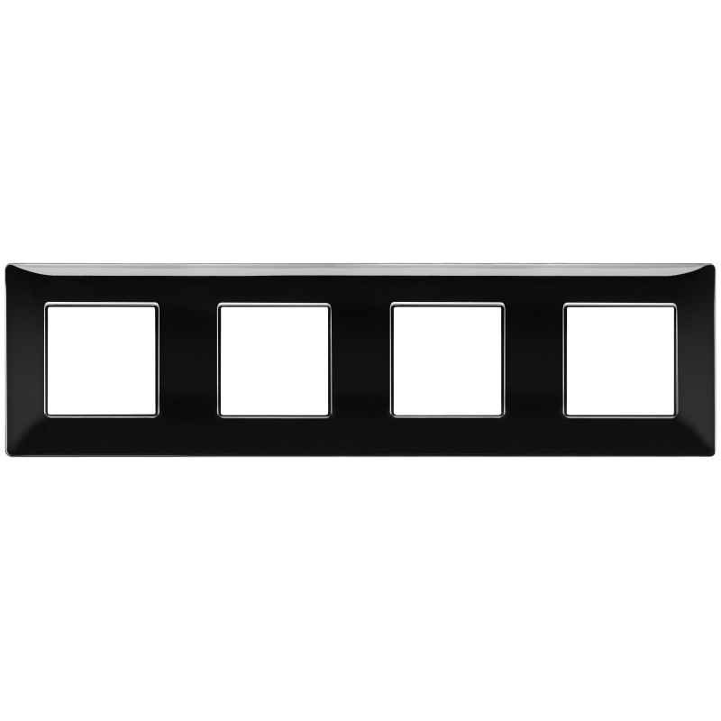 Placca 8M (2+2+2+2) int71 nero - Vimar 14669.05