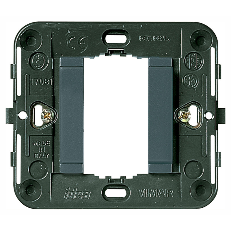 Supporto liscio 1M +griffe grigio - Vimar 17080