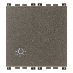 Pulsante 1P NO 10A 2M luce Metal - Vimar 19008.2.L.M