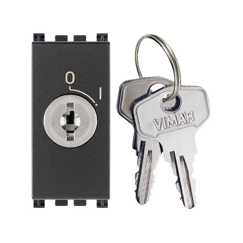Pulsante 2P NO 16A +chiave unif. grigio - Vimar 19086.CU
