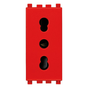 Presa 2P+T 16A P17/11 rosso - Vimar 19203.R