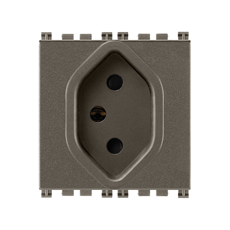 Presa SICURY 2P+T 10A svizzero 13 Metal - Vimar 19226.M