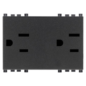 2 prese SICURY 2P+T 15A USA+SASO grigio - Vimar 19243