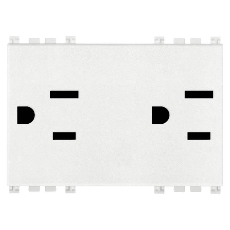 Due prese 2P+T 15A USA+SASO bianco - Vimar 19246.B