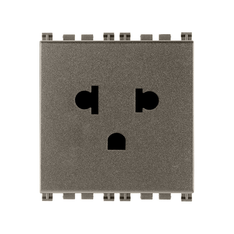 Presa SICURY 2P+T 16A USA+EU Metal - Vimar 19248.M