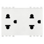 Due prese SICURY 2P+T 16A USA+EU bianco - Vimar 19249.B