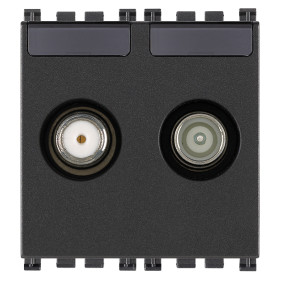 Presa TV-RD-SAT diretta 2 uscite grigio - Vimar 19302.01