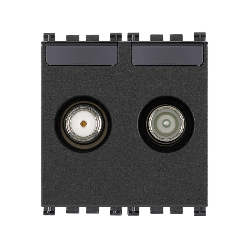 Presa TV-RD-SAT diretta 2 uscite grigio - Vimar 19302.01