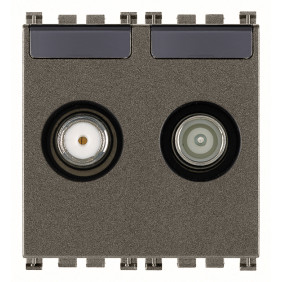 Presa TV-RD-SAT diretta 2 uscite Metal - Vimar 19302.01.M