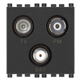 Presa TV-FM-SAT diretta 3 uscite grigio - Vimar 19303