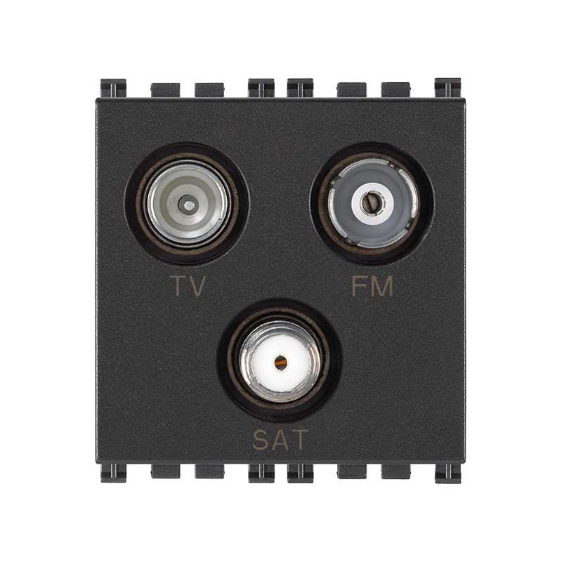 Presa TV-FM-SAT diretta 3 uscite grigio - Vimar 19303