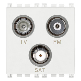 Presa TV-FM-SAT diretta 3 uscite bianco - Vimar 19303.B