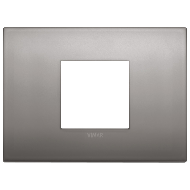 Placca Classic 2M centrali nichel nero - Vimar 19652.10