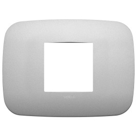 Placca Round 2M centrali argento matt - Vimar 19682.23