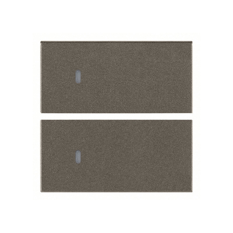 Due mezzi tasti 2M neutro pers. Metal - Vimar 19752.M