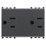 2 prese SICURY 2P+T 15A USA+SASO grigio - Vimar 20243