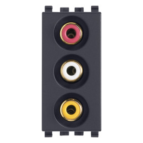 Presa con 3 connettori RCA grigio - Vimar 20335