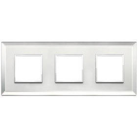 Placca 6M (2+2+2) int71 argento ghiaccio - Vimar 21644.72