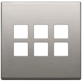 Placca 3Mx6 Flat BS nichel spazzolato - Vimar 22695.11