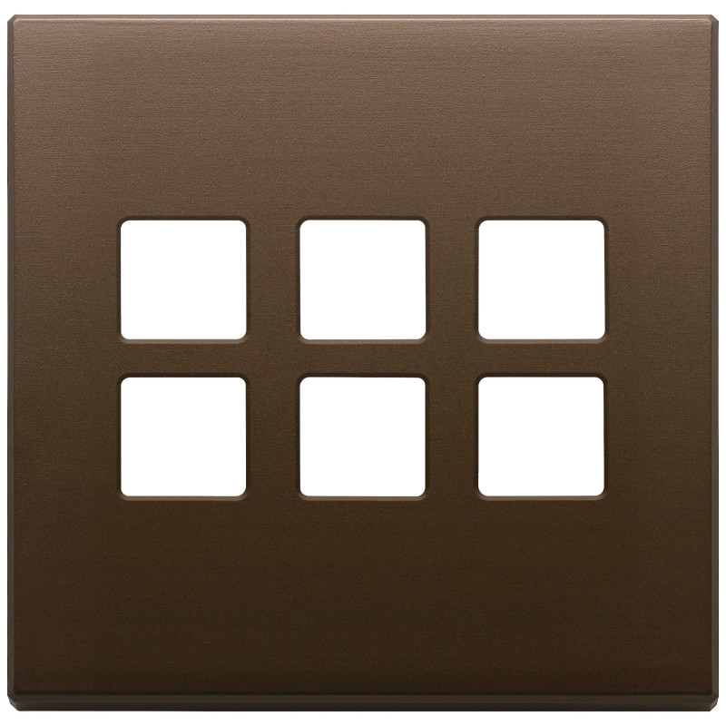 Placca 3Mx6 Flat BS bronzo scuro spazz. - Vimar 22695.12