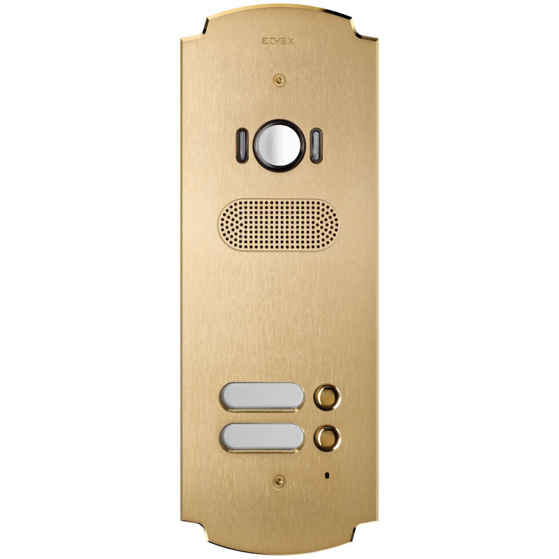 Placca Patavium 2F+ A/V 2 puls. ottone - Vimar 41622