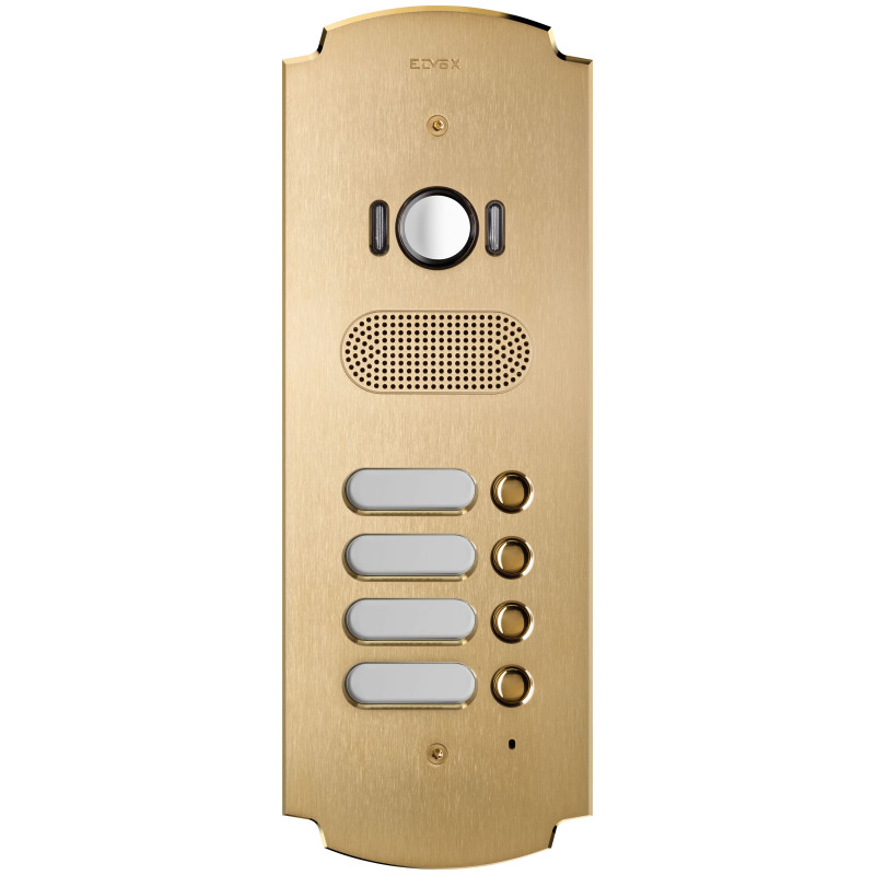 Placca Patavium 2F+ A/V 4 puls. ottone - Vimar 41624