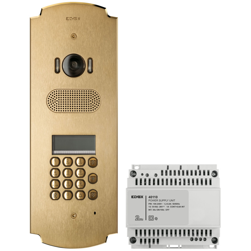 Kit Patavium 2F+ A/V tast.+disp.ottone - Vimar K41641