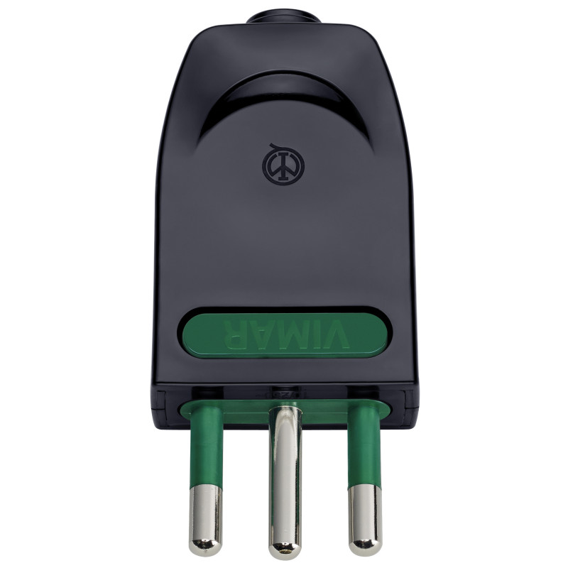 Spina 2P+T10A orientabile S11-SPB11 nero - Vimar 00203