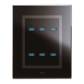 PLACCA TOUCH VETRO NERO ASSO.3+3COM - AVE 44PVTC33NAL