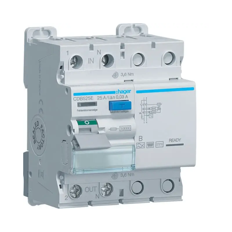 INT DIFF ACC 2P 30MA 25A B 4M - HAGER CDB525E