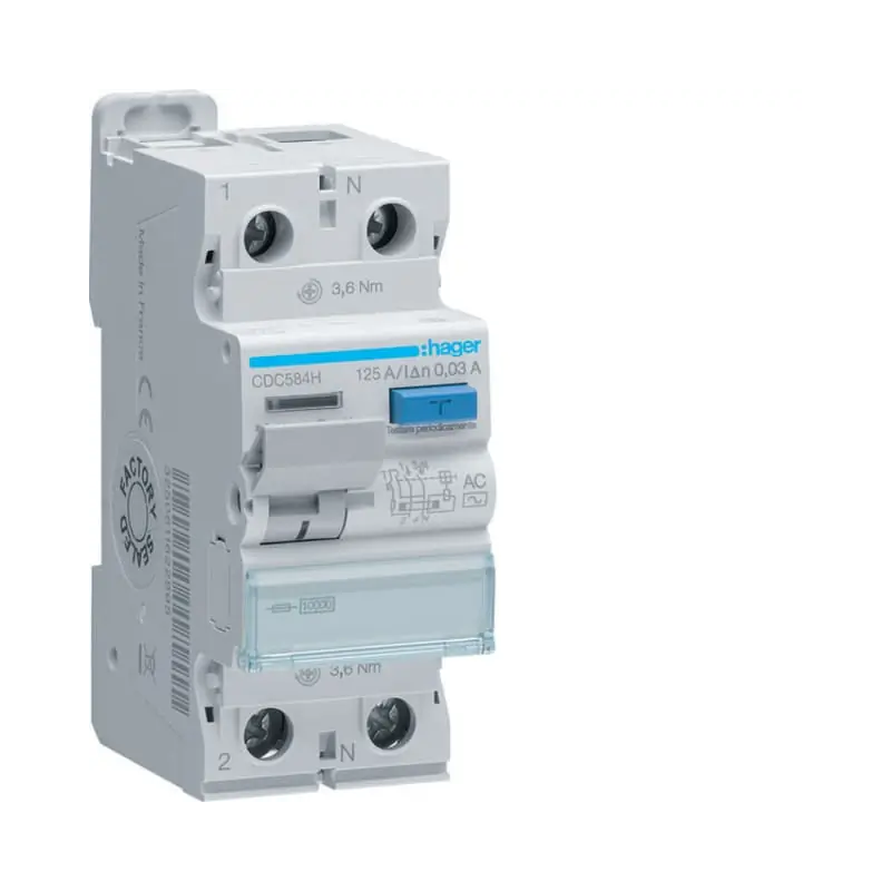 INT DIFF ACC 2P 30MA 100A AC 2M - HAGER CDC584H