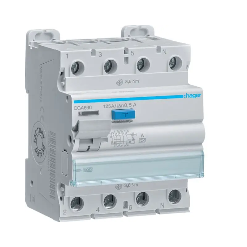 INT DIFF ACC 3P+N 500MA 125A A 4M - HAGER CGA690