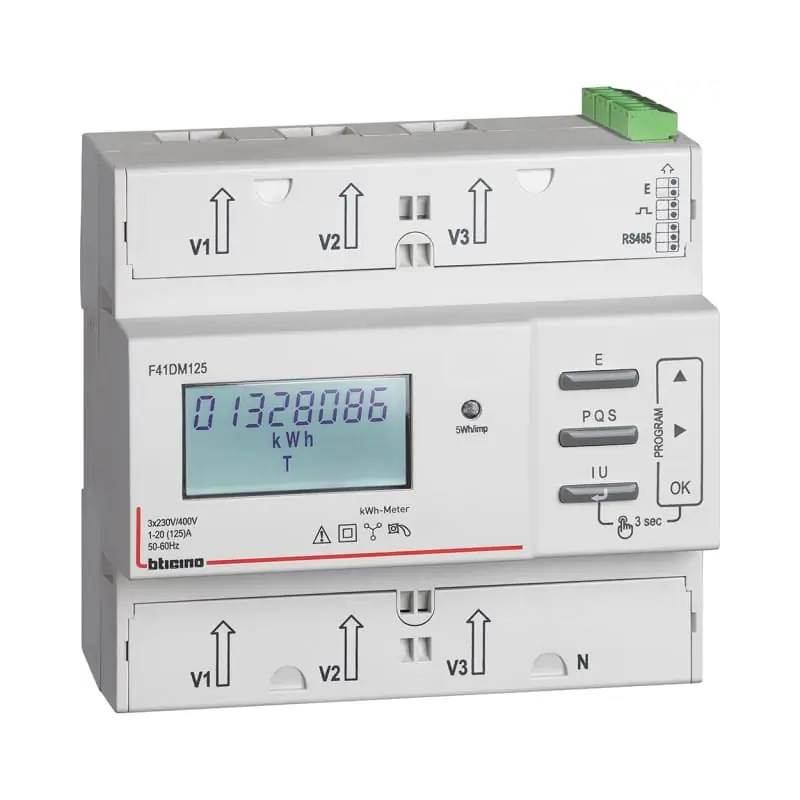 COMPTEUR 125A-MID-IMPULSIONS+RS485 - BTicino F41DM125