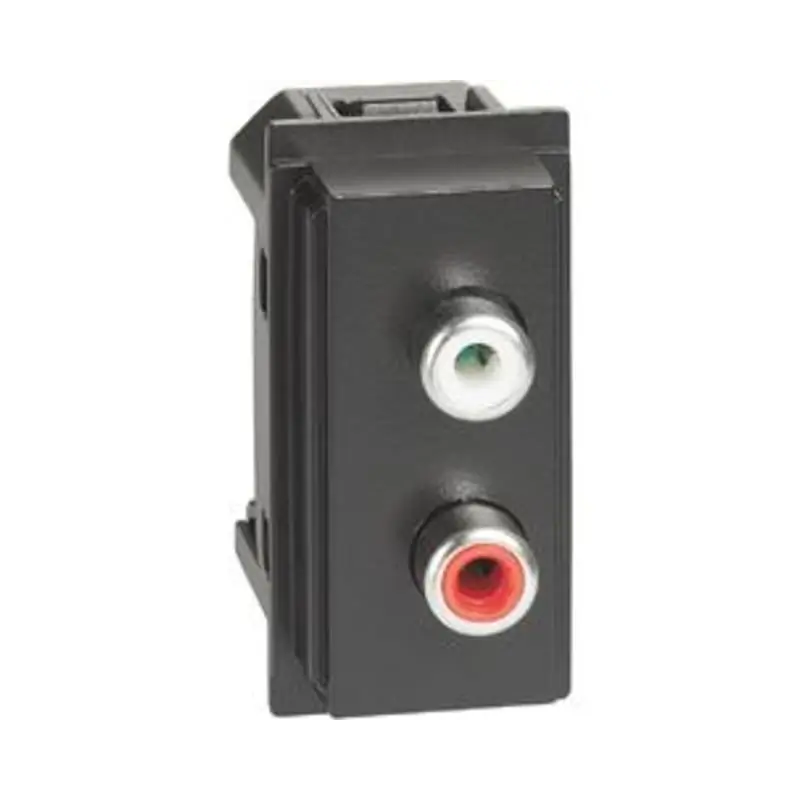 L.NOW - modulo doppio RCA nero - BTicino KG4269R