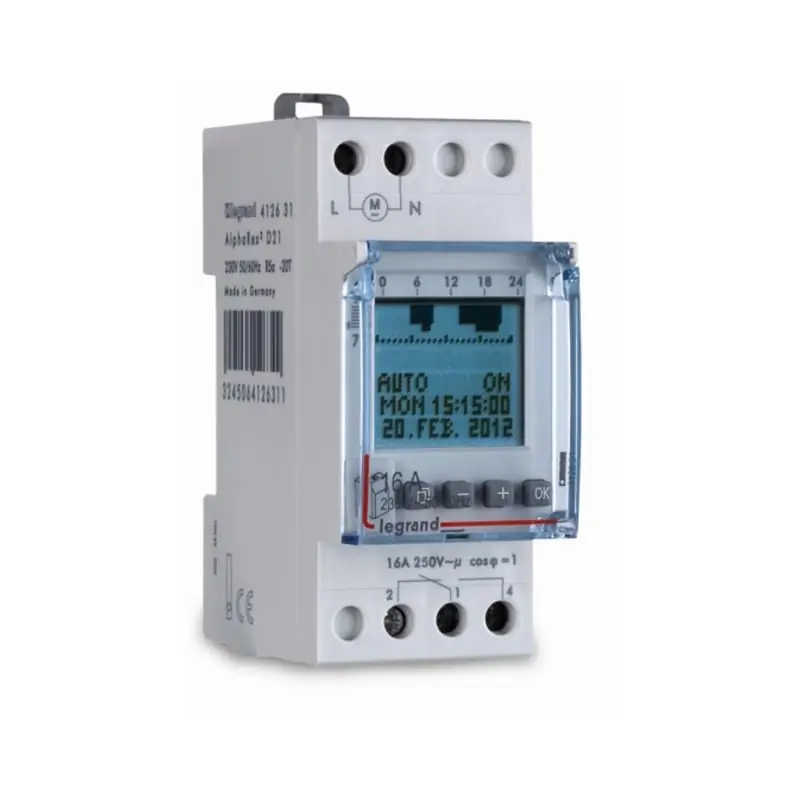 DIGITAL TIME CLOCK 1 OUTPUT WEEKLY 24V - LEGRAND 412633