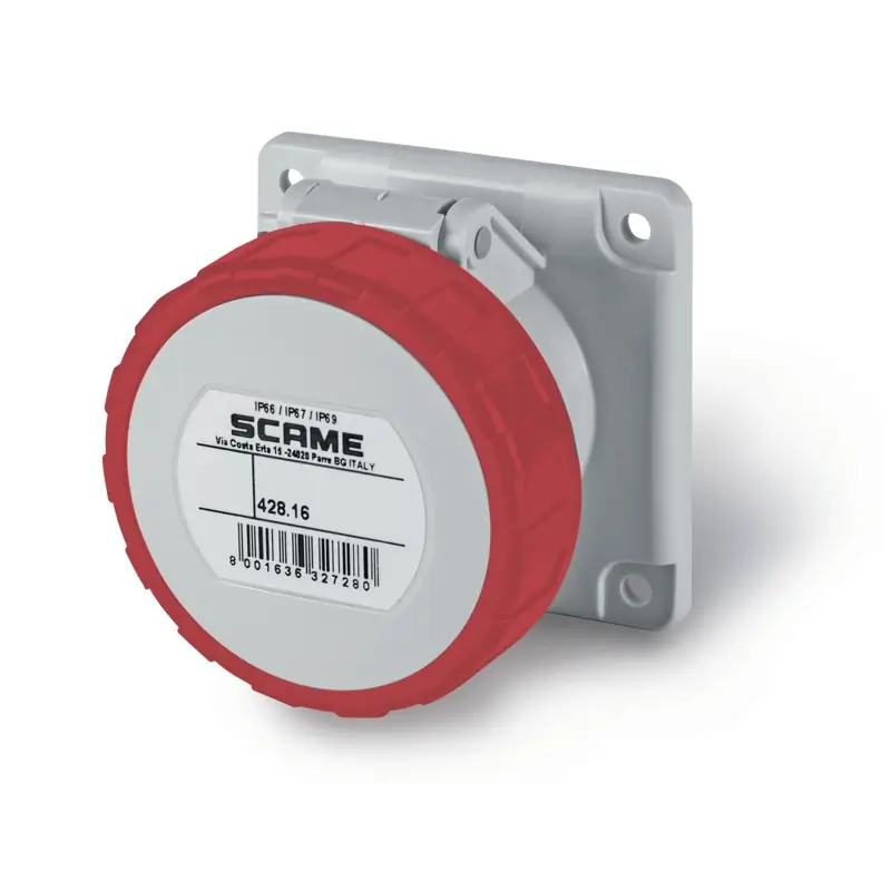 PRESA DA INCASSO IP66/IP67 2P+T 16A 9h - SCAME 428.1668/R