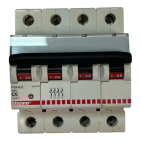 btdin45 - magnetotermico 4P  (4 poli)  6A 4,5kA - BTicino F84A/6