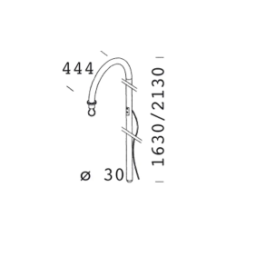 BRACCIO IN GIU 1363 L=1600MM GREY9007 - DISANO 42691600
