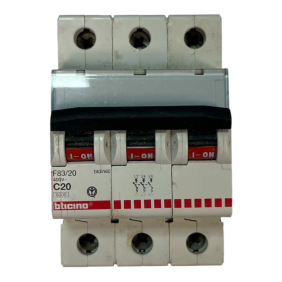 btdin60 - magnetotermico 3P  tripolare (3 poli)  20A 6kA - BTicino F83/20