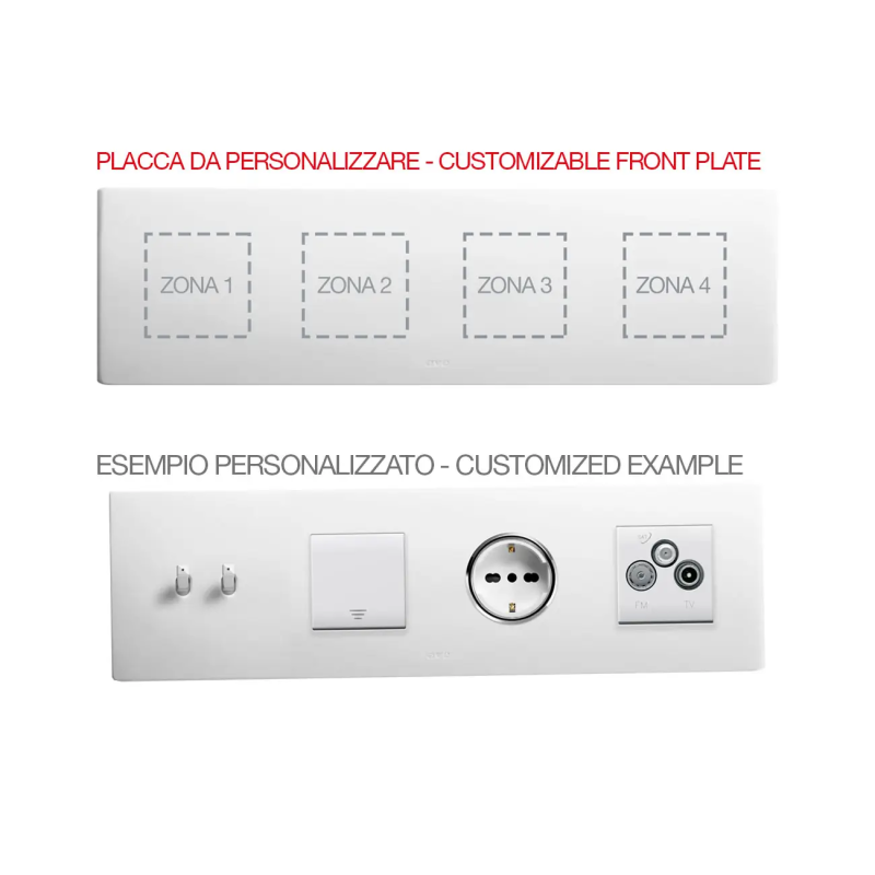 PLACCA MULT.PER.CORIAN BIA.2+2+2+2M - AVE 44PCT28B-XX